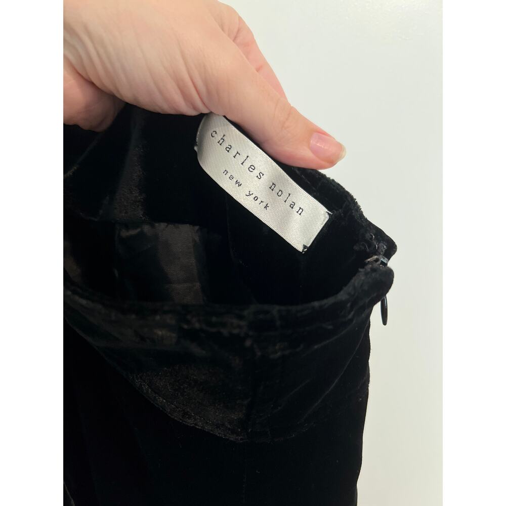 Charles Nolan NY Black Velvet Skirt – Size 8 - Picture 6 of 7